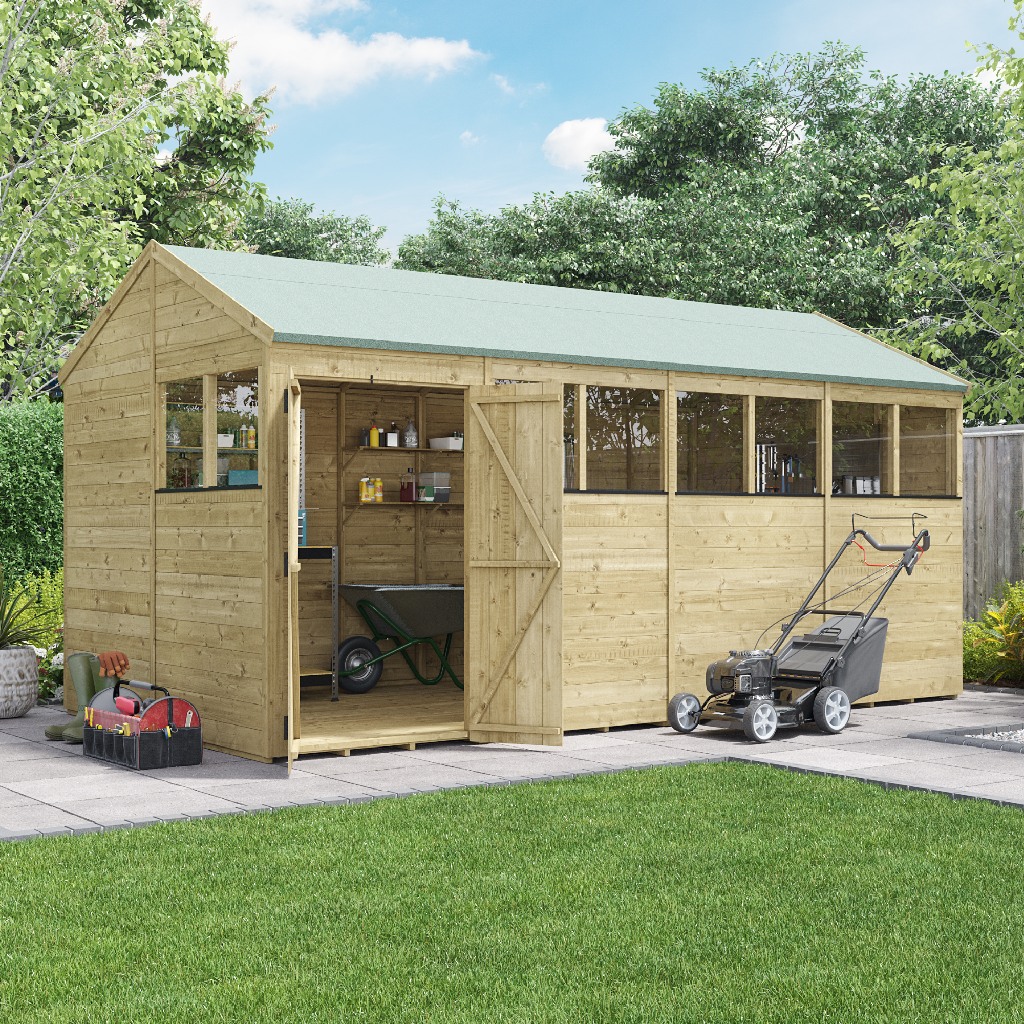 BillyOh Switch Tongue and Groove Apex Shed - 16x8 Windowed 15mm from BillyOh