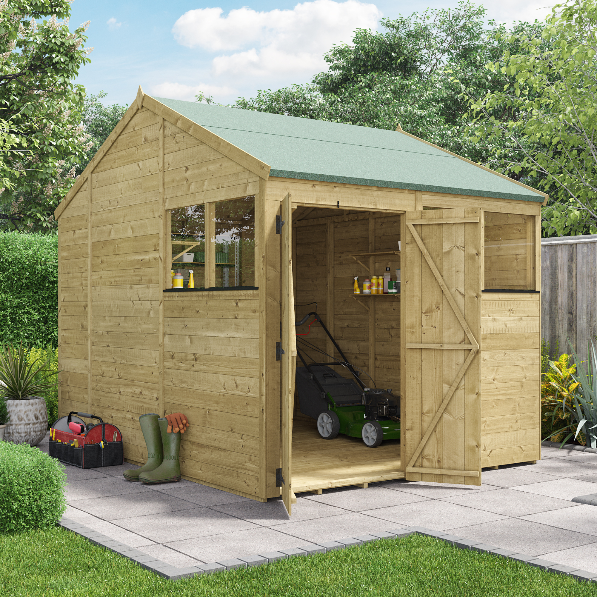 BillyOh Switch Tongue and Groove Apex Shed - 8x10 Windowed 11mm