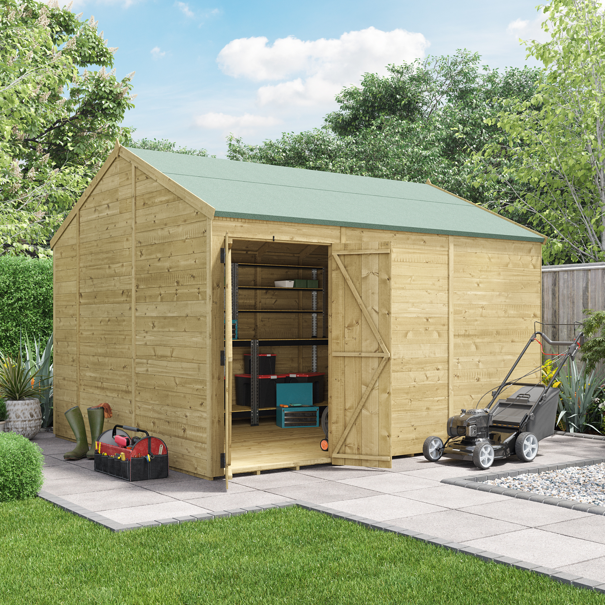 BillyOh Switch Tongue and Groove Apex Shed - 12x10 Windowless 11mm