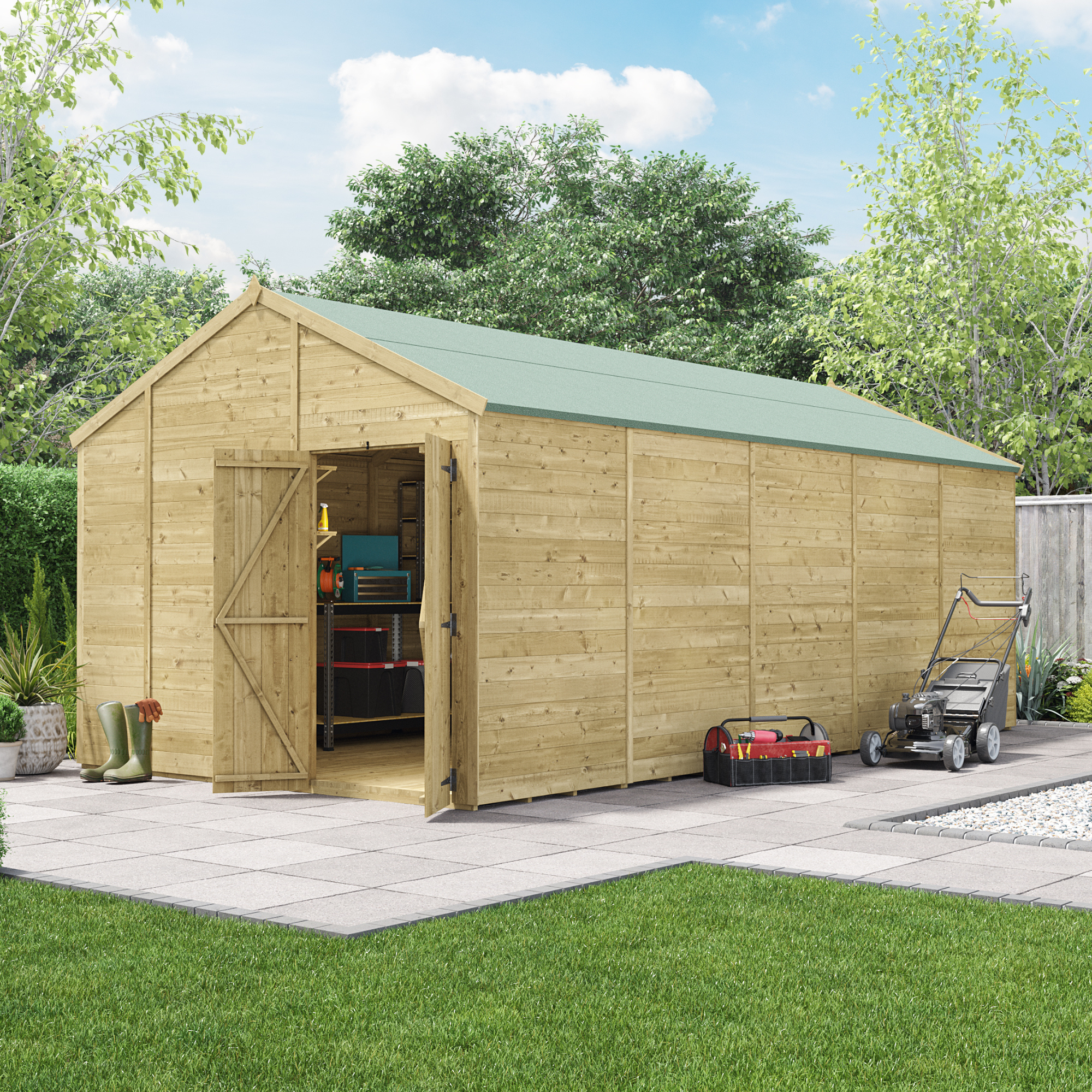 BillyOh Switch Tongue and Groove Apex Shed - 20x10 Windowless 11mm BillyOh Switch Tongue and Groove Apex Shed - 20x10 Windowless 11mm