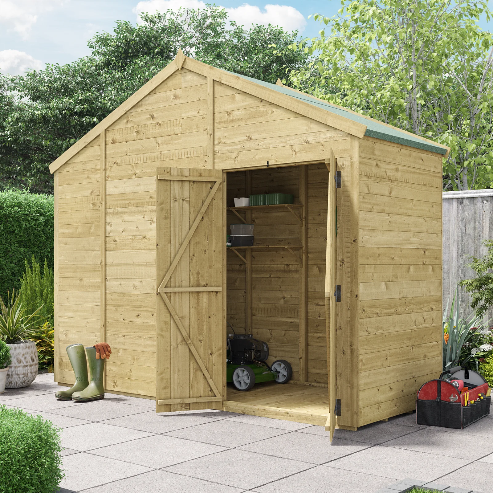 BillyOh Switch Tongue and Groove Apex Shed - 4x10 Windowed 15mm