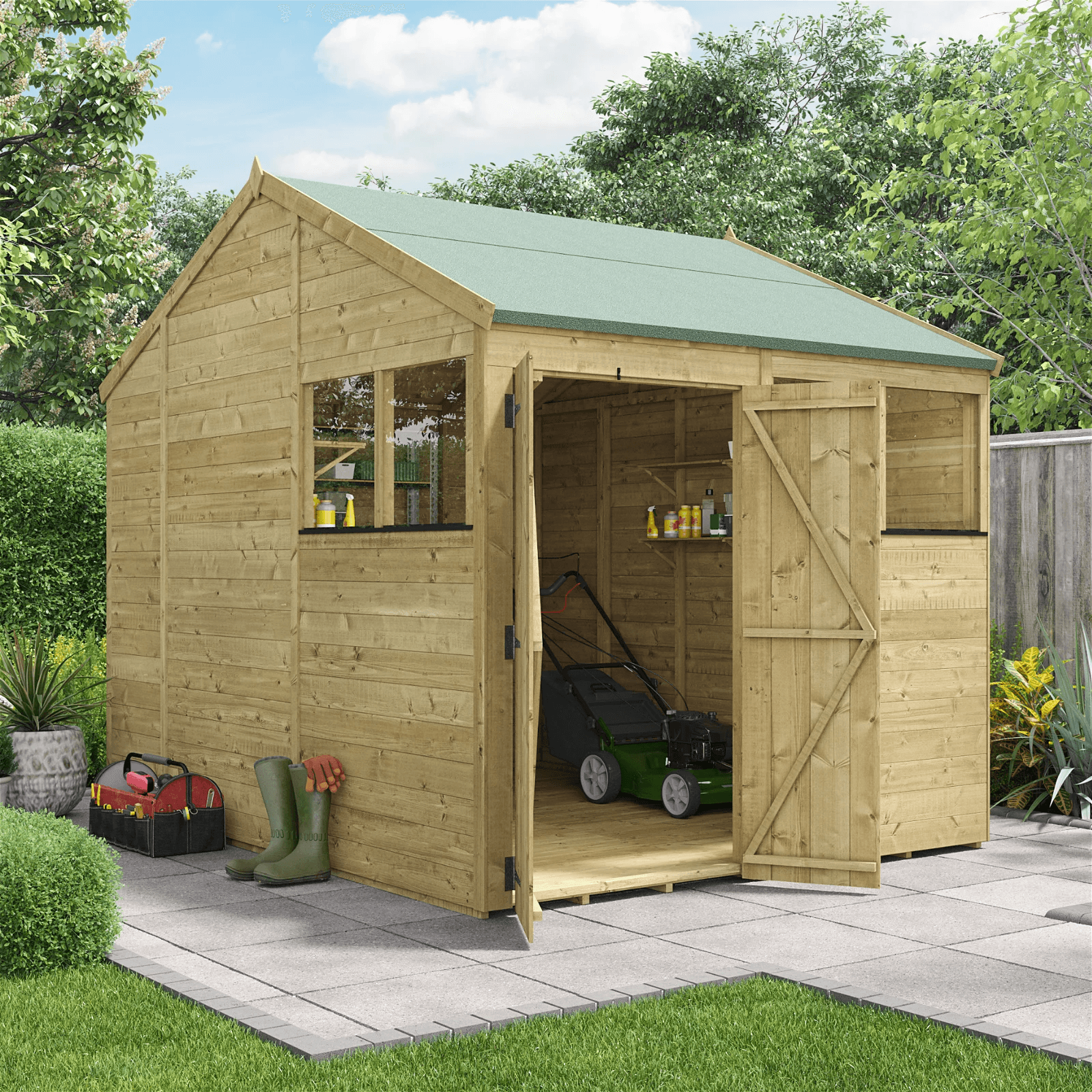 BillyOh Switch Tongue and Groove Apex Shed - 8x10 Windowed 15mm