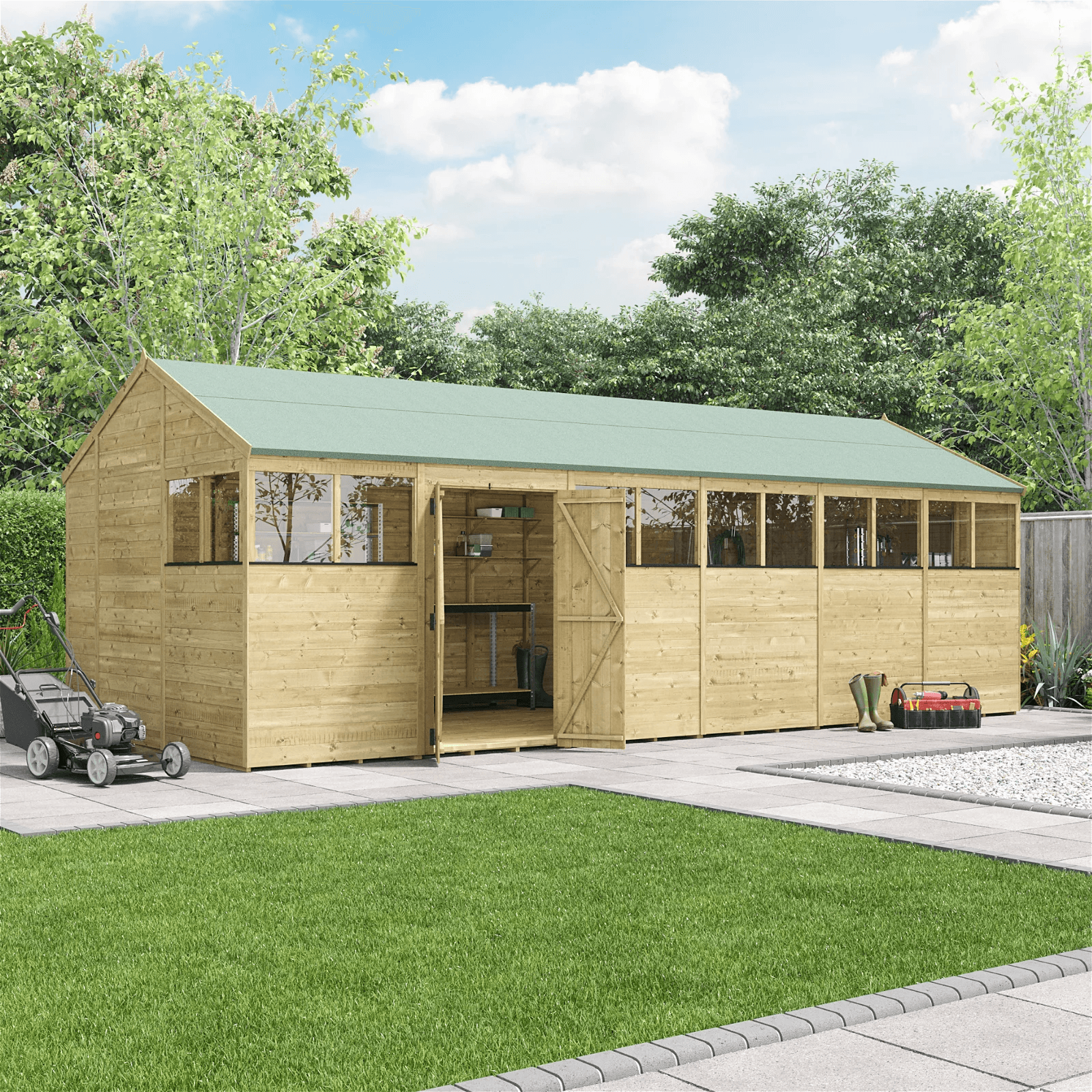 BillyOh Switch Tongue and Groove Apex Shed - 24x10 Windowed 15mm