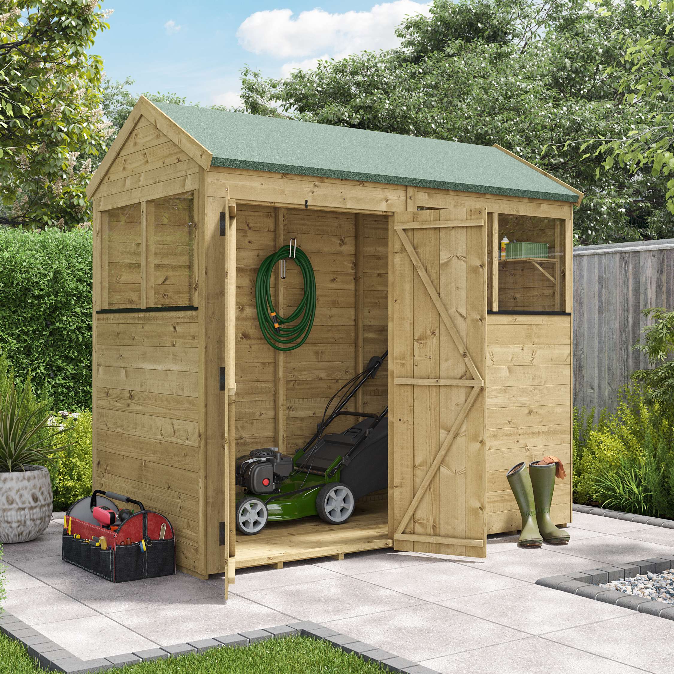 BillyOh Switch Tongue and Groove Apex Shed - 8x4 Windowed 11mm