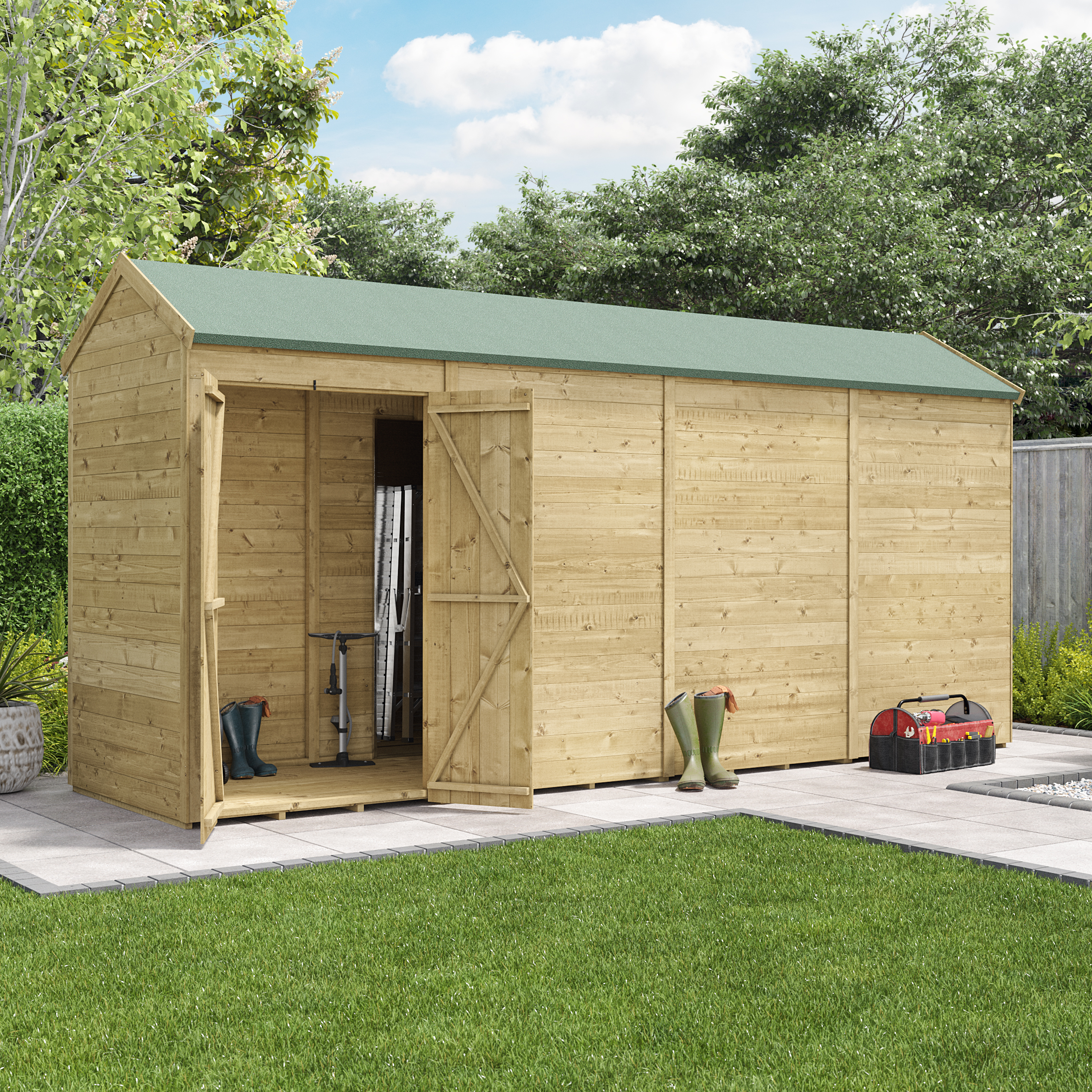 BillyOh Switch Tongue and Groove Apex Shed - 16x4 Windowless 11mm BillyOh Switch Tongue and Groove Apex Shed - 16x4 Windowless 11mm