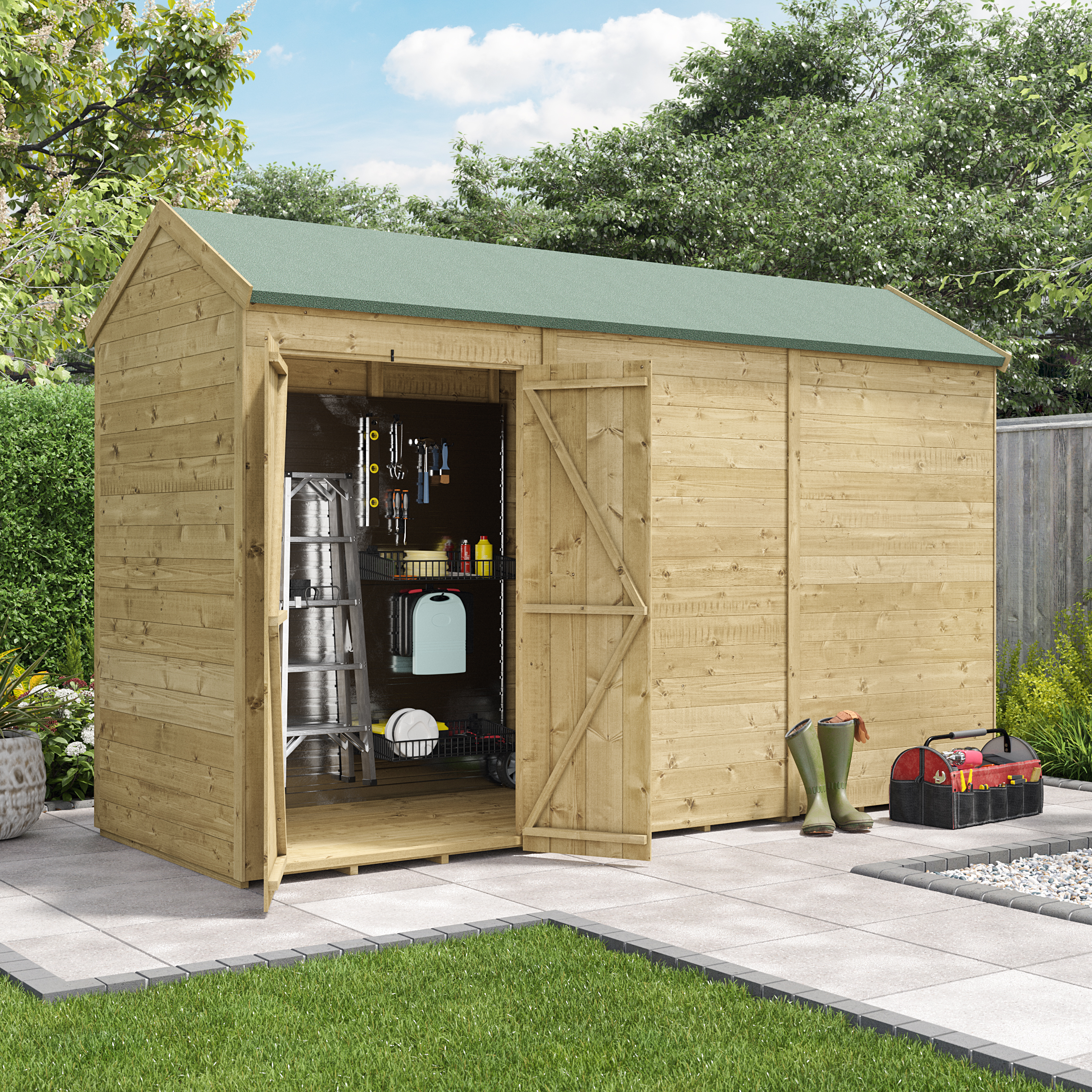 BillyOh Switch Tongue and Groove Apex Shed - 12x4 Windowless 15mm