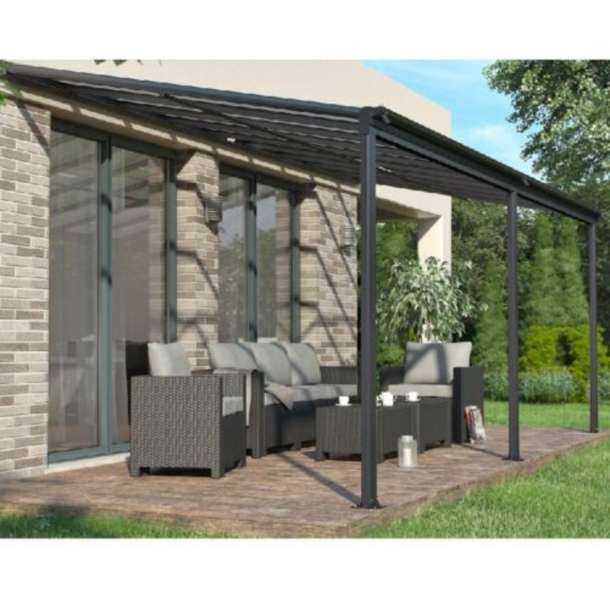 Kingston 10’ Wide Lean To Carport Patio Cover  - 10x14