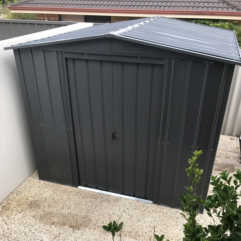 8x3 Lotus Apex Metal Shed | Anthracite Grey