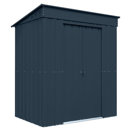 Globel Pent Metal Shed - 6x4 Anthracite Grey
