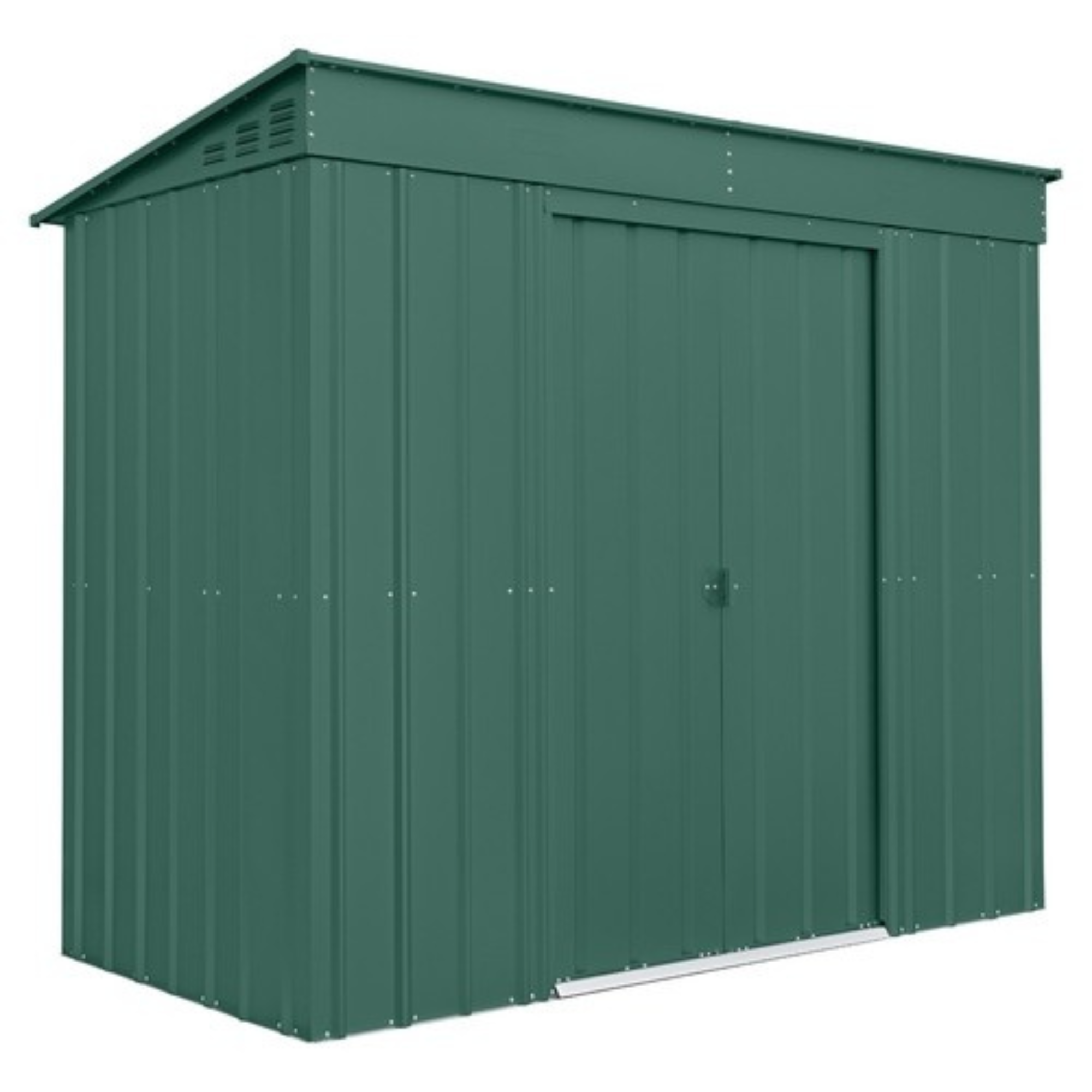 Globel Pent Metal Shed - 8x4 Heritage Green Globel Pent Metal Shed - 8x4 Heritage Green