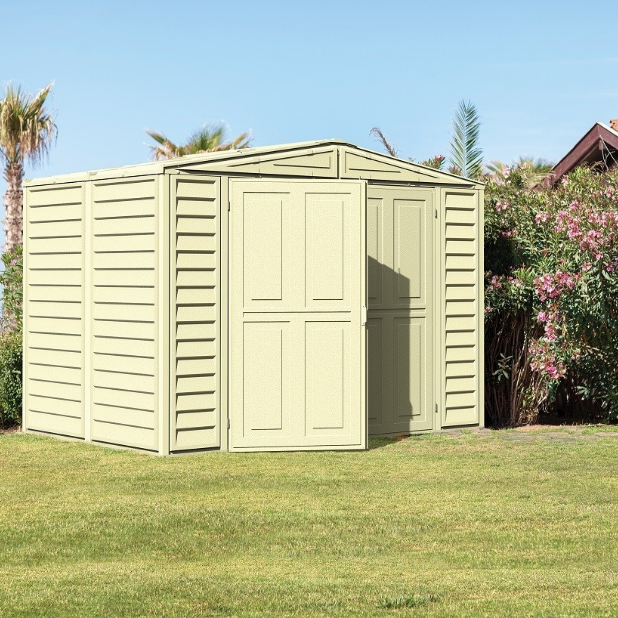 8x5 Saffron Vinyl Shed | Foundation Kit Included 8x5 Saffron Vinyl Shed | Foundation Kit Included