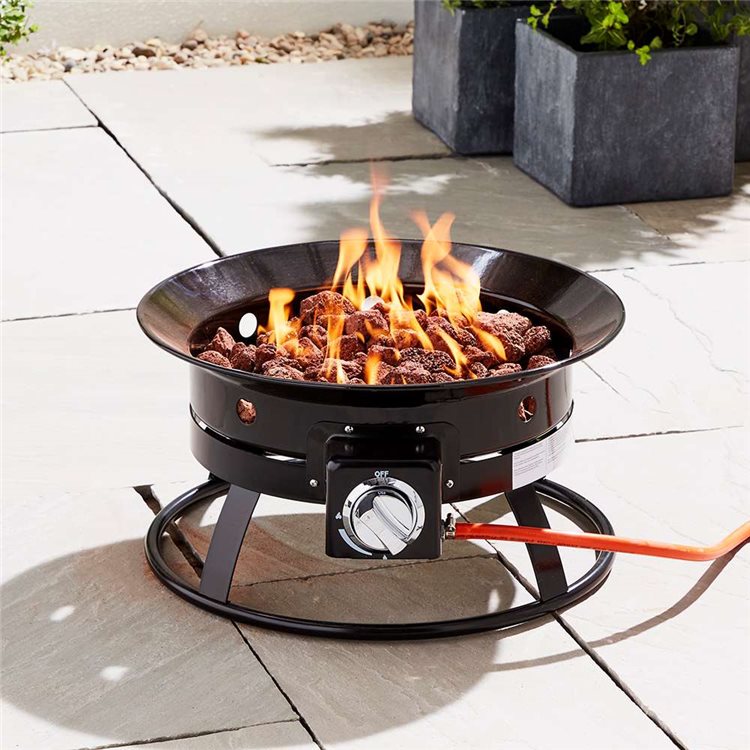 Portable Gas Fire Pit | Smoke Free | Adjustable Flame | Lightweight