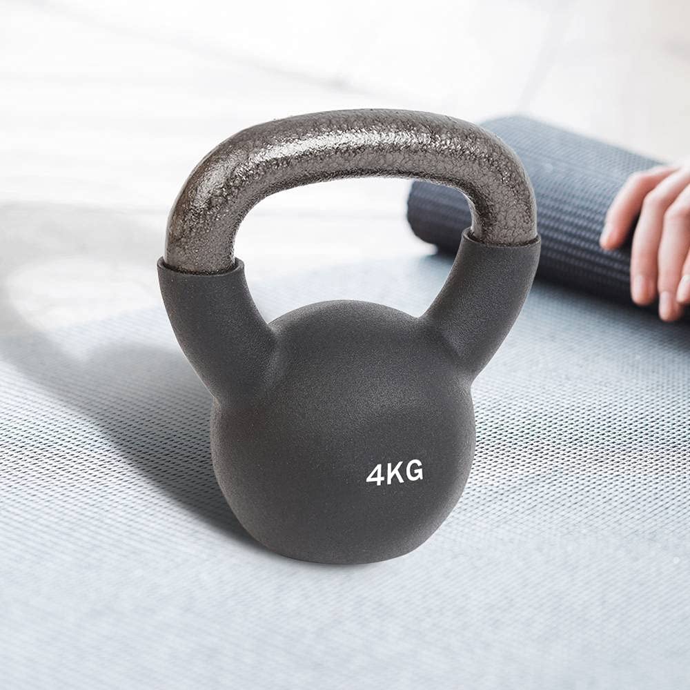 PhysioRoom Kettlebell 4kg - 20kg - Black Kettlebell 4Kg