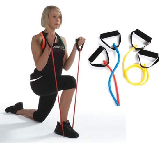 PhysioRoom Resistance Band Exercise Tube - Resistance Tube (Light) - Pack of 2
