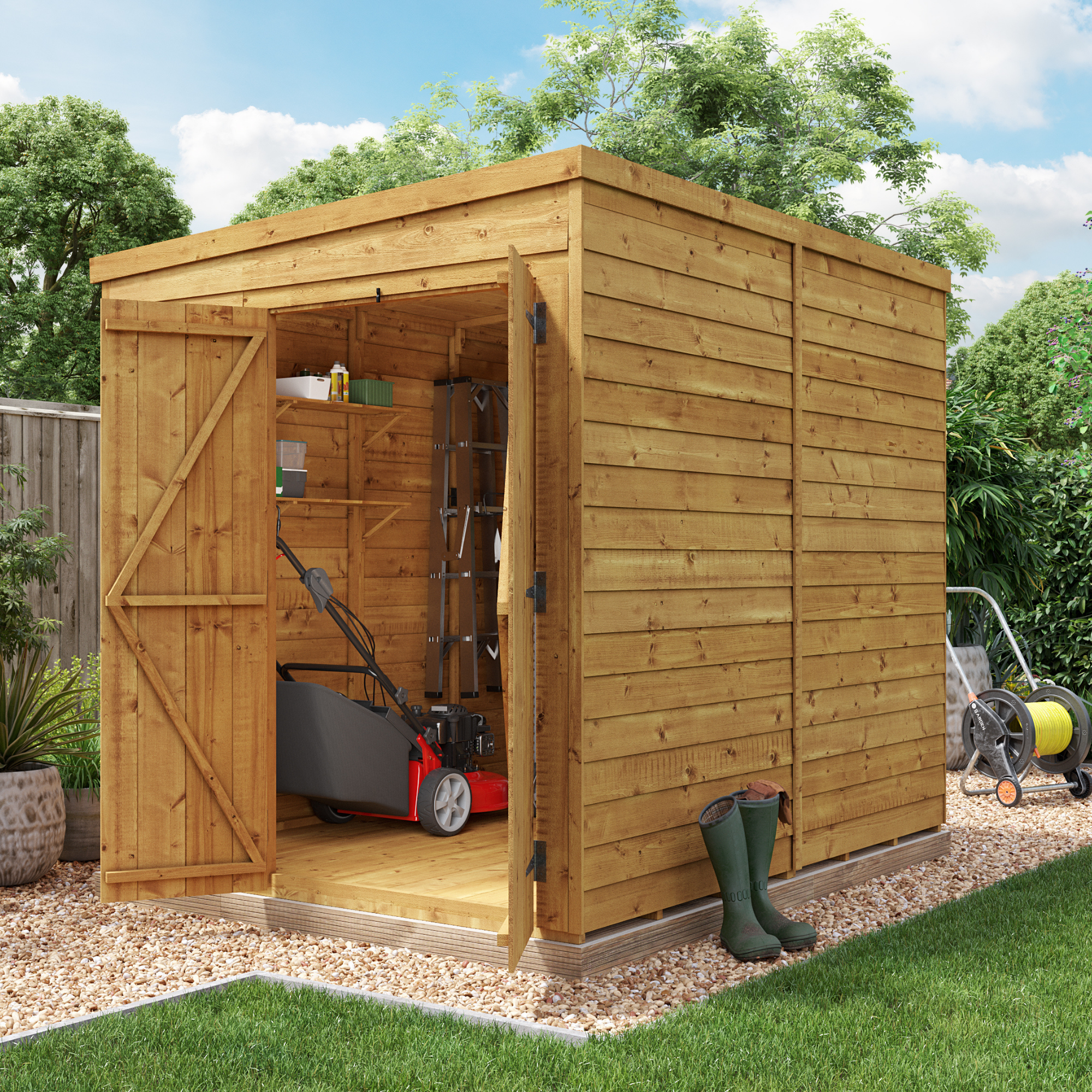 BillyOh Switch Overlap Pent Shed - 8x6 Windowless from BillyOh