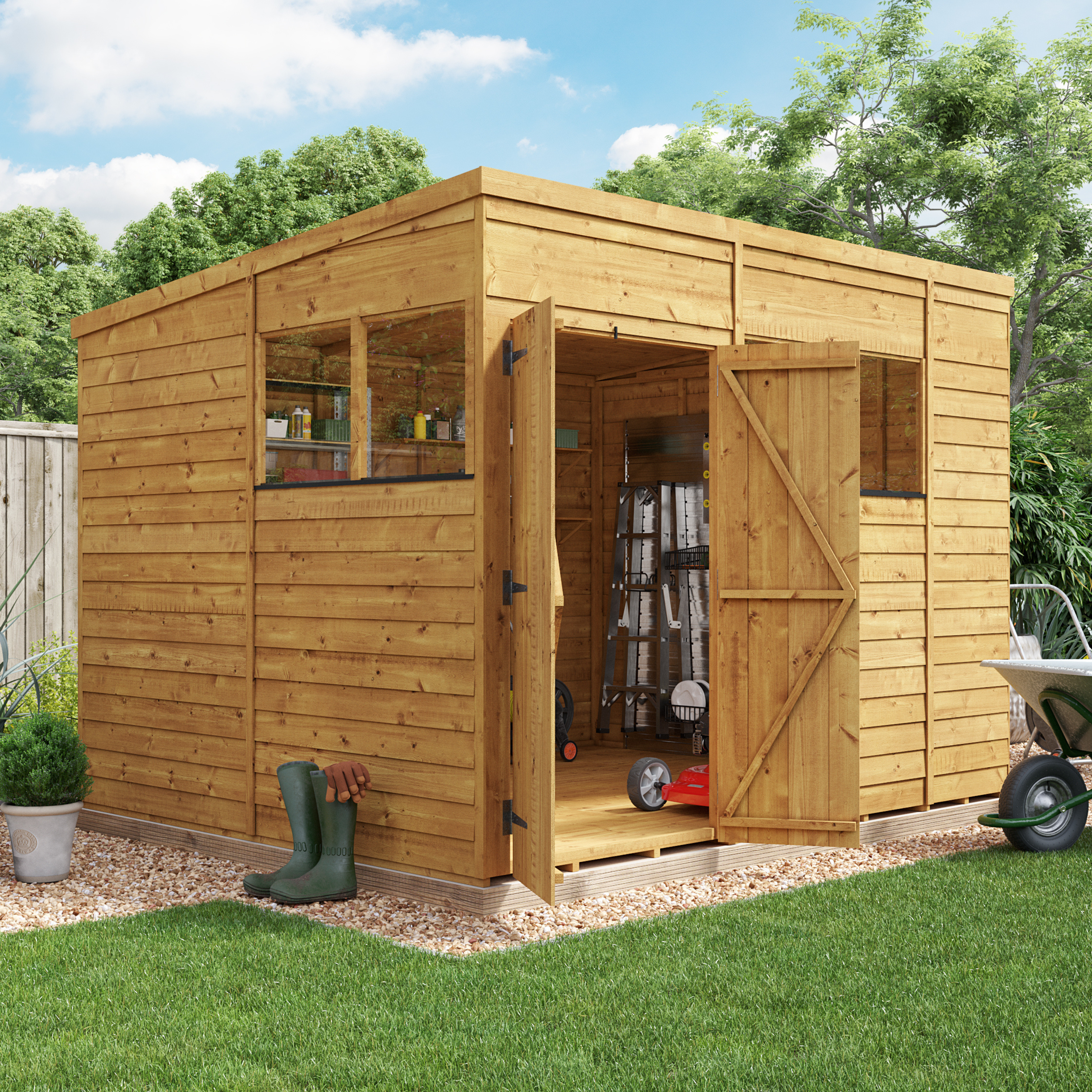 BillyOh Switch Overlap Pent Shed - 10x8 Windowed