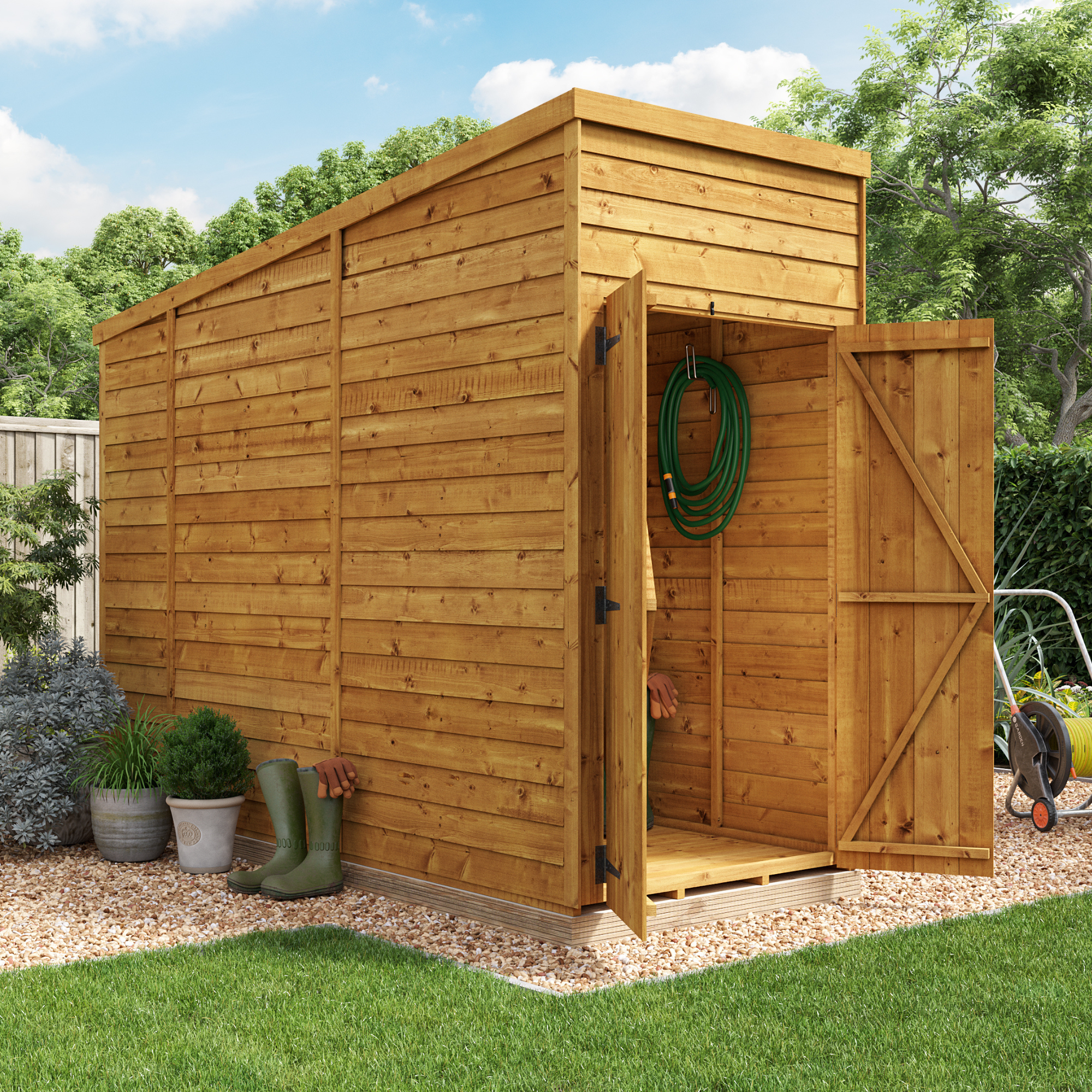BillyOh Switch Overlap Pent Shed - 4x10 Windowless
