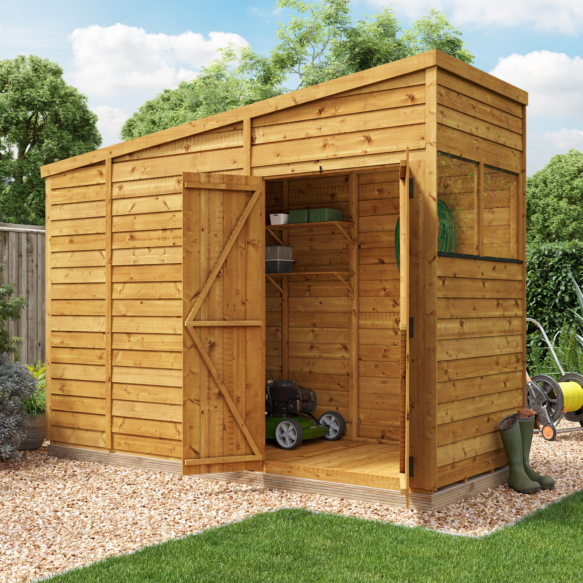 BillyOh Switch Overlap Pent Shed - 4x10 Windowed BillyOh Switch Overlap Pent Shed - 4x10 Windowed
