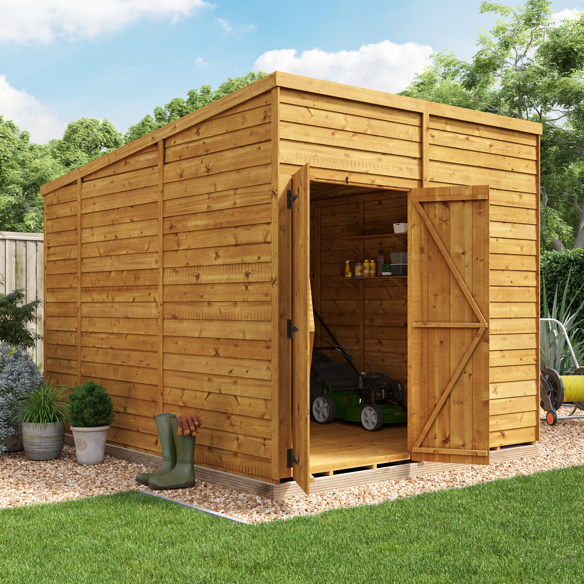 BillyOh Switch Overlap Pent Shed - 8x10 Windowless