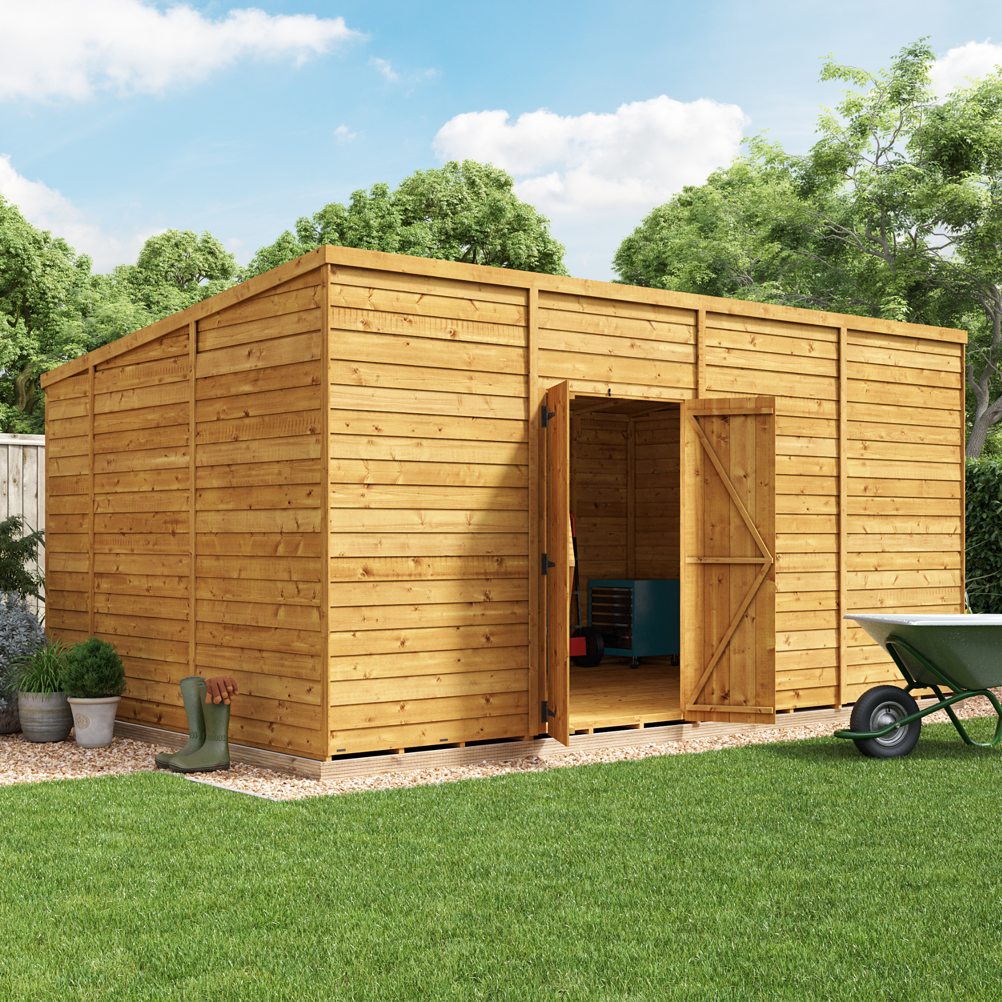 BillyOh Switch Overlap Pent Shed - 16x10 Windowless