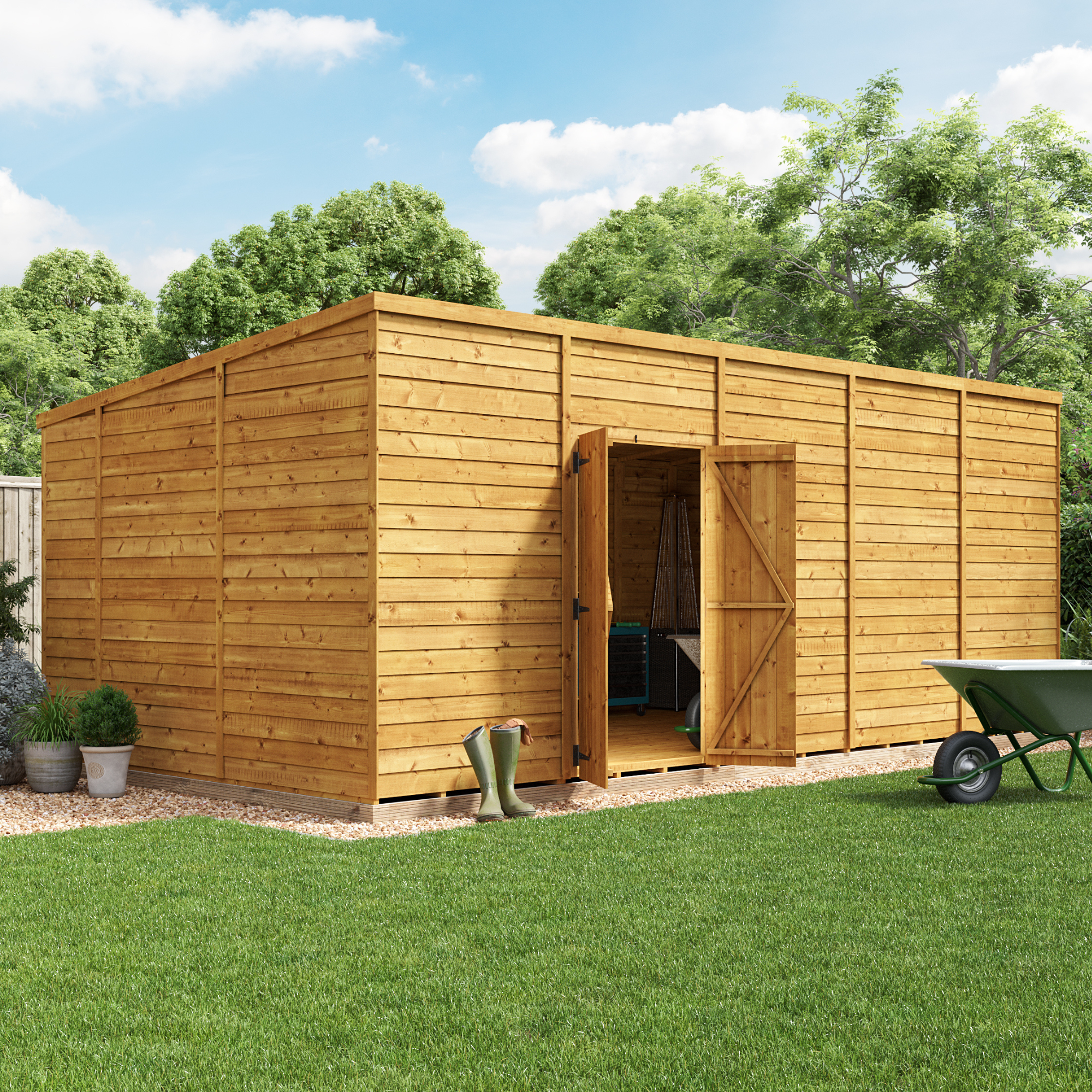 BillyOh Switch Overlap Pent Shed - 20x10 Windowless