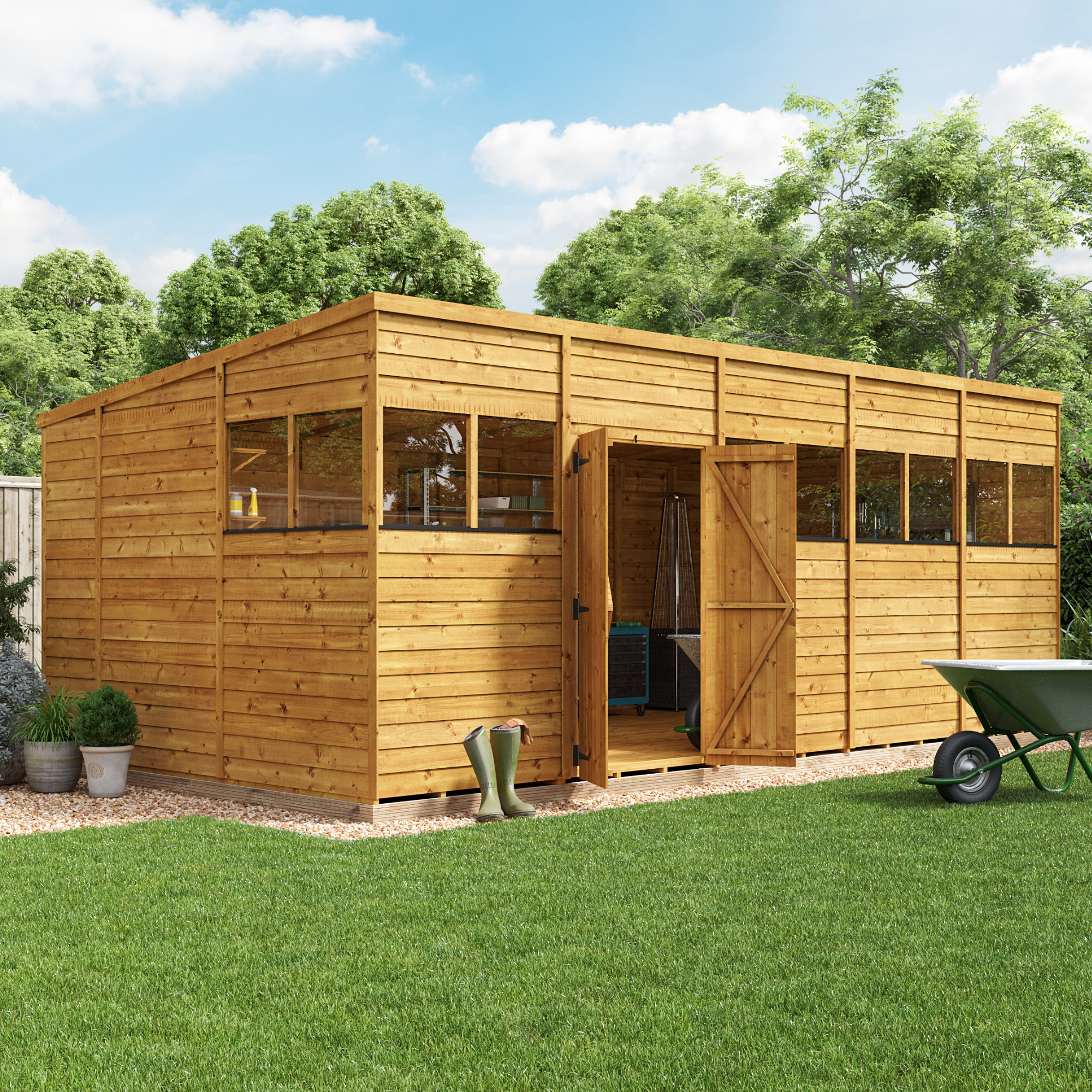 BillyOh Switch Overlap Pent Shed - 20x10 Windowed BillyOh Switch Overlap Pent Shed - 20x10 Windowed