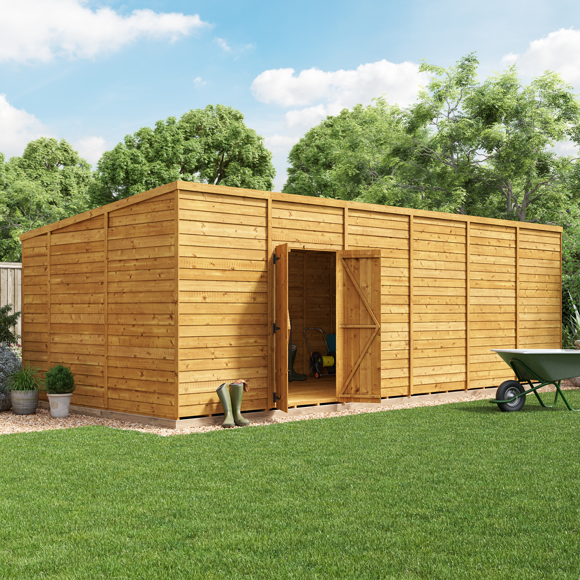 BillyOh Switch Overlap Pent Shed - 24x10 Windowless