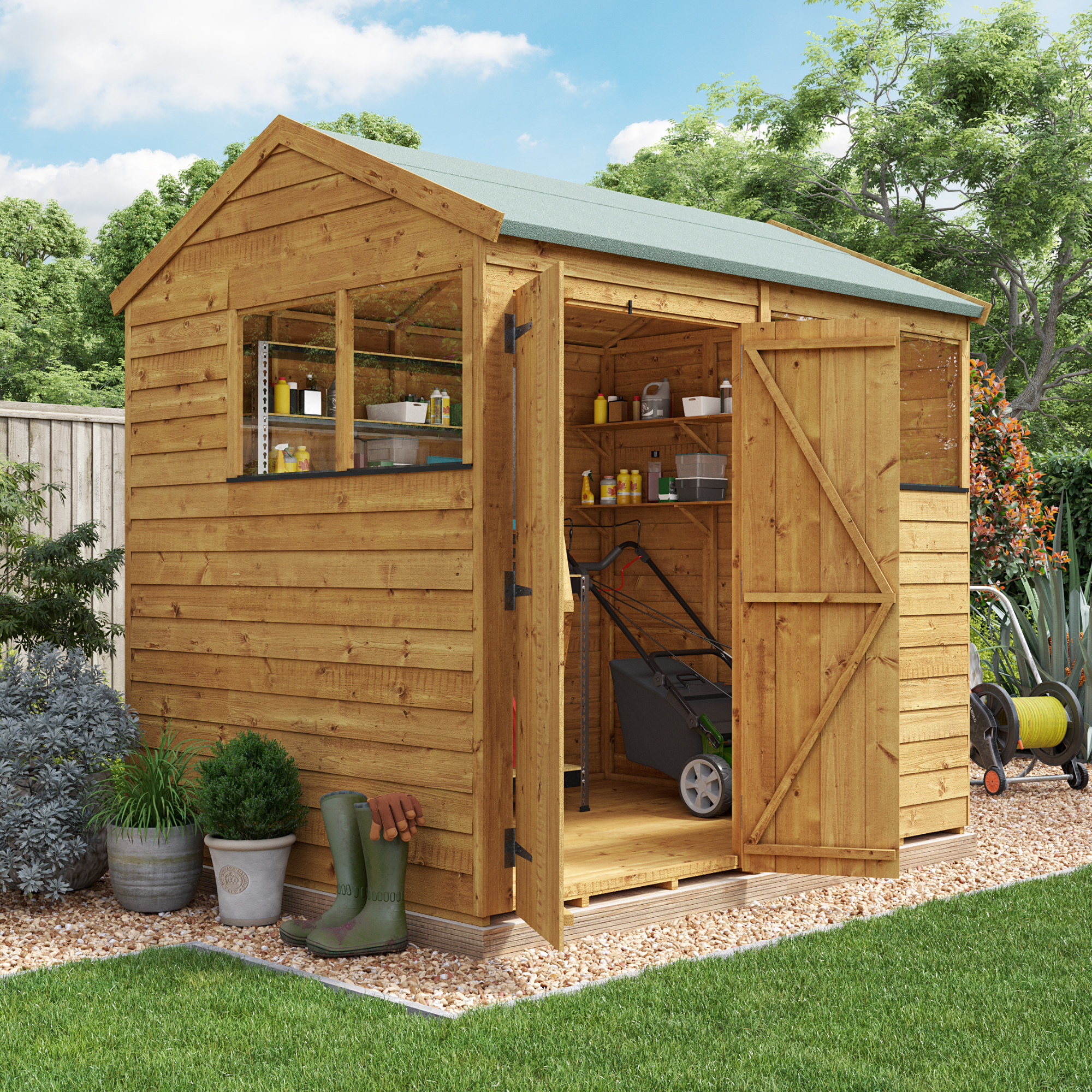 BillyOh Switch Overlap Apex Shed - 8x6 Windowed