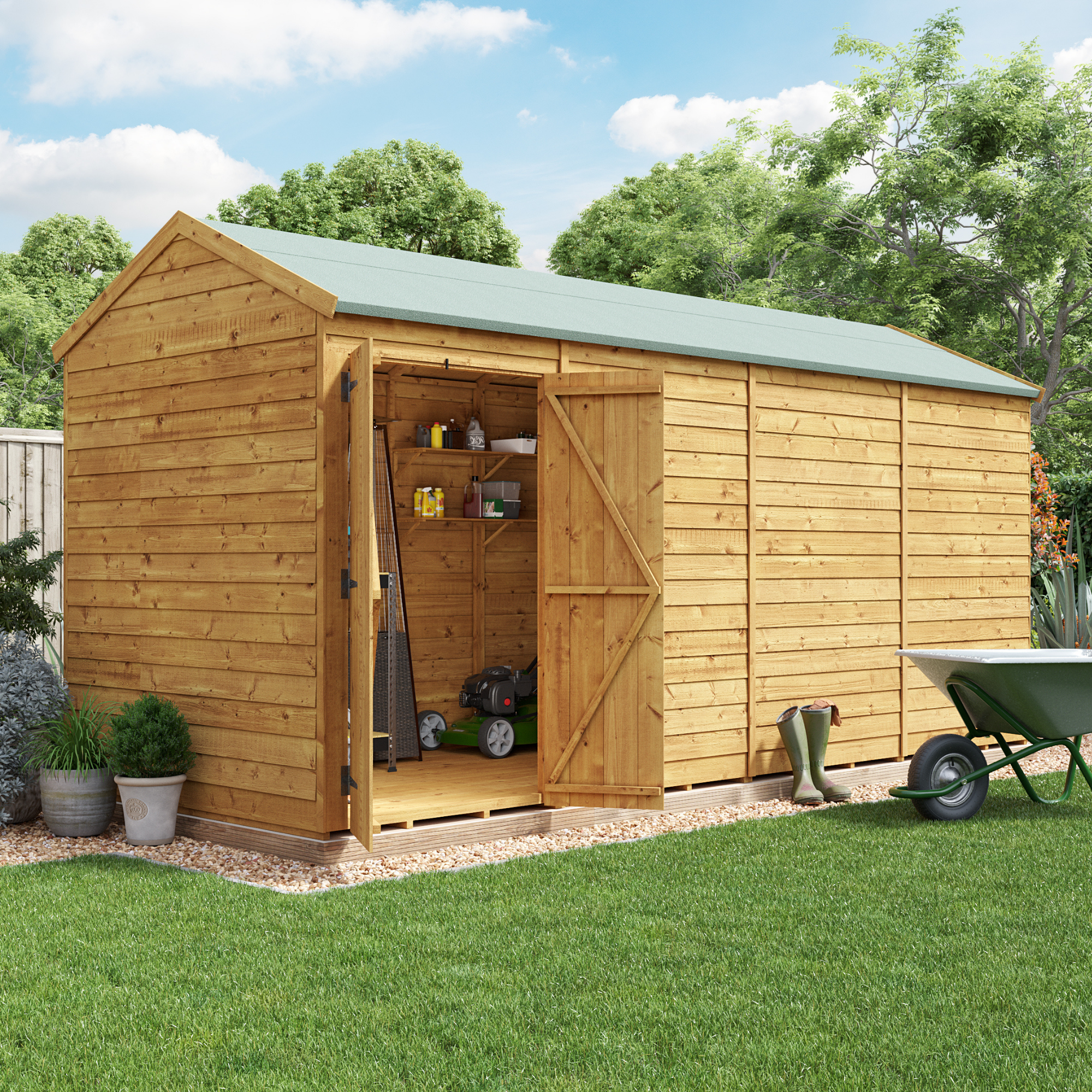 BillyOh Switch Overlap Apex Shed - 16x6 Windowless