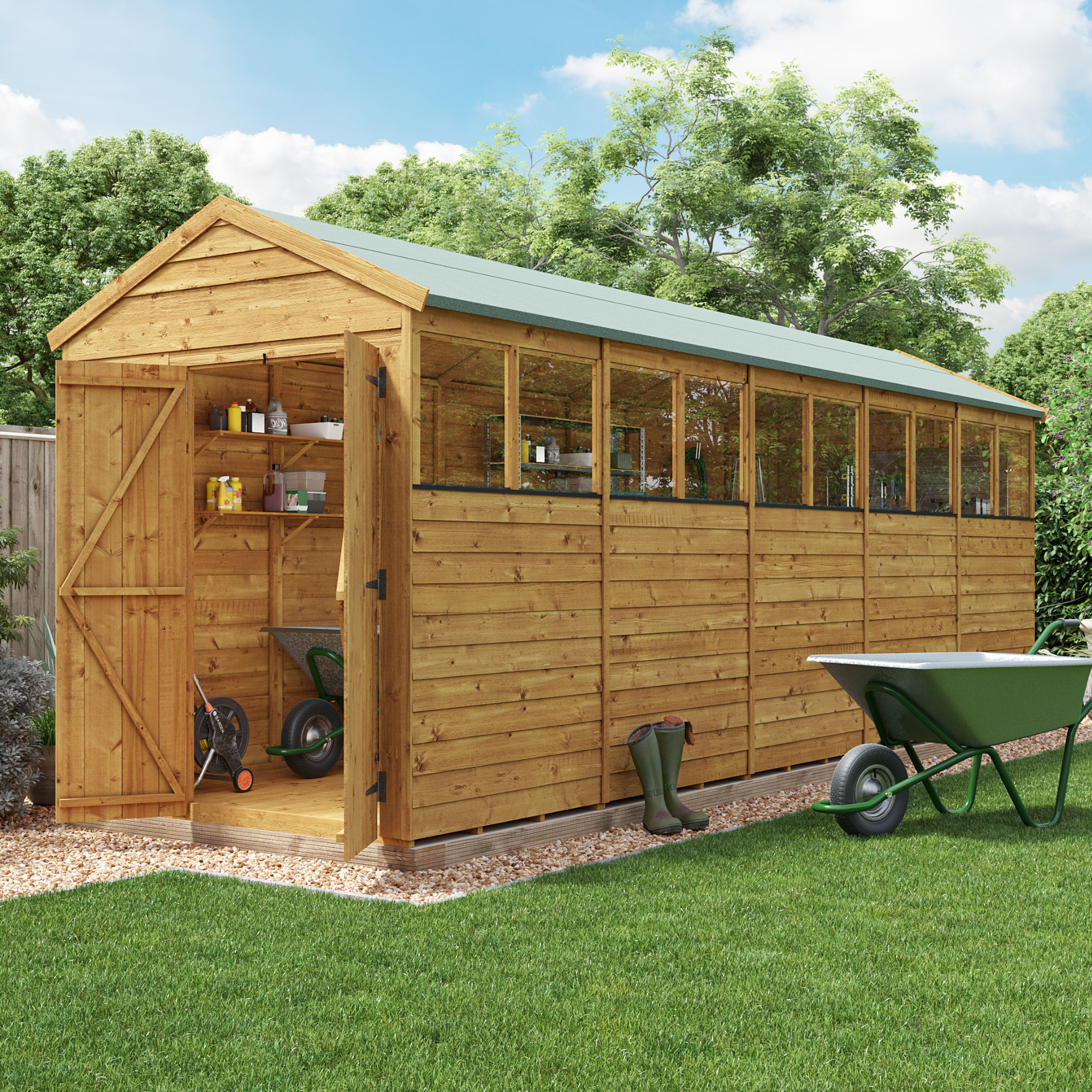 BillyOh Switch Overlap Apex Shed - 20x6 Windowed