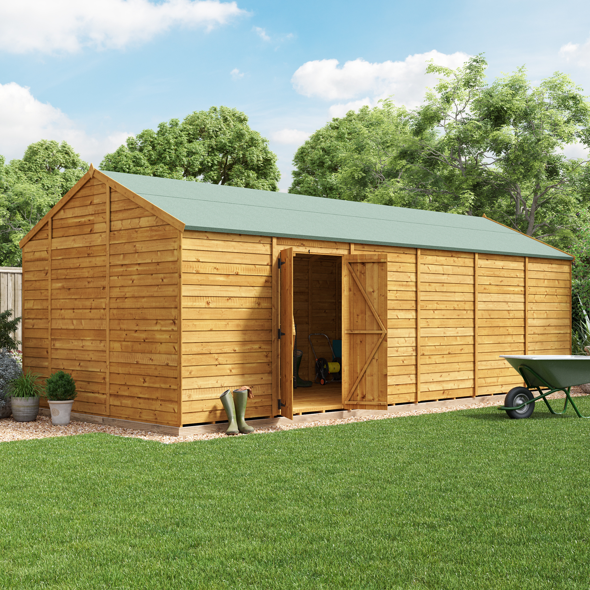 BillyOh Switch Overlap Apex Shed - 24x10 Windowless BillyOh Switch Overlap Apex Shed - 24x10 Windowless