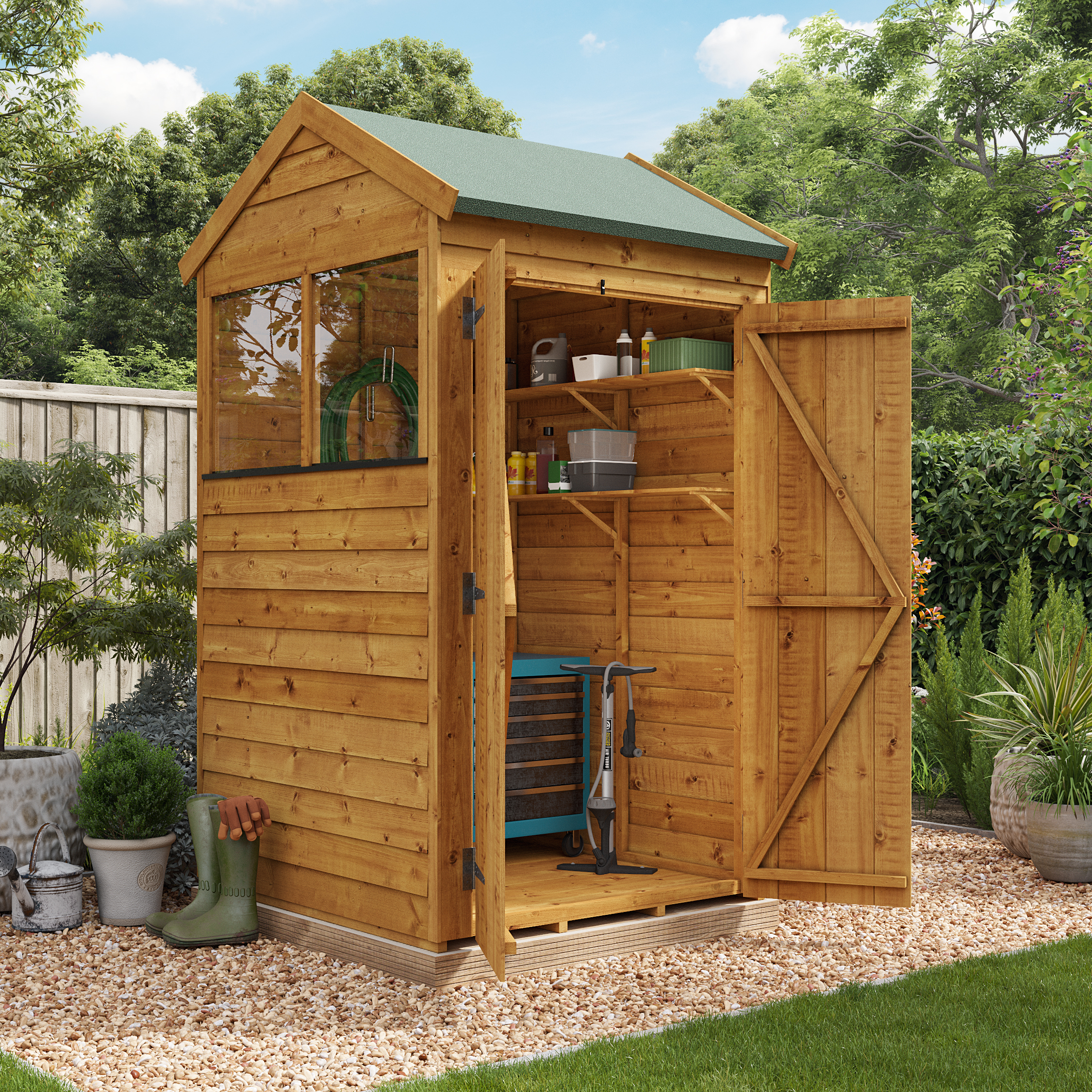 BillyOh Switch Overlap Apex Shed - 4x4 Windowed BillyOh Switch Overlap Apex Shed - 4x4 Windowed