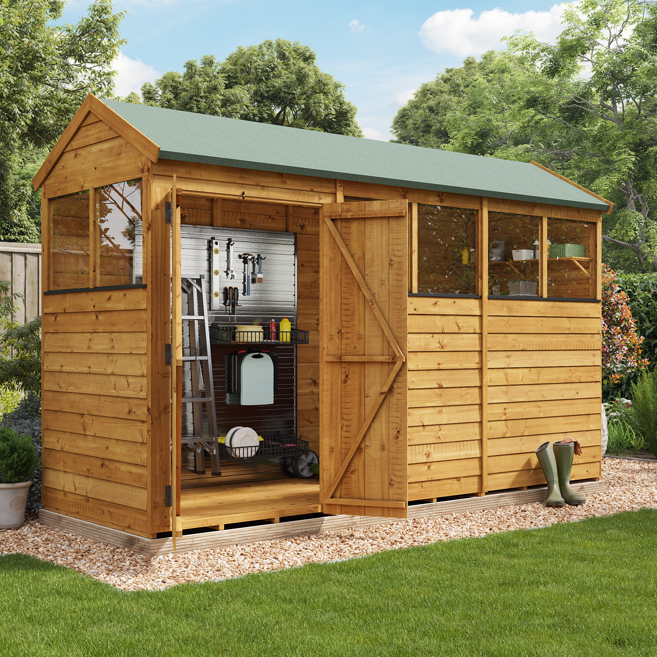 BillyOh Switch Overlap Apex Shed - 12x4 Windowed BillyOh Switch Overlap Apex Shed - 12x4 Windowed