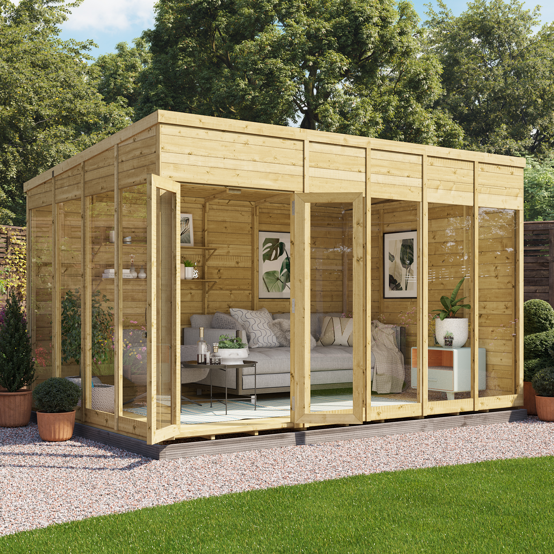 BillyOh Switch Pent Tongue and Groove Summerhouse - 12x8