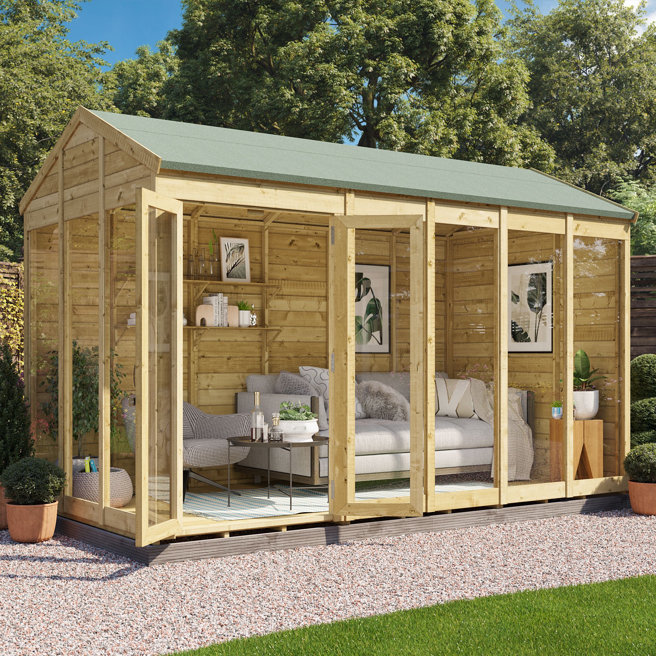 BillyOh Switch Apex Tongue and Groove Summerhouse - 12x6 BillyOh Switch Apex Tongue and Groove Summerhouse - 12x6