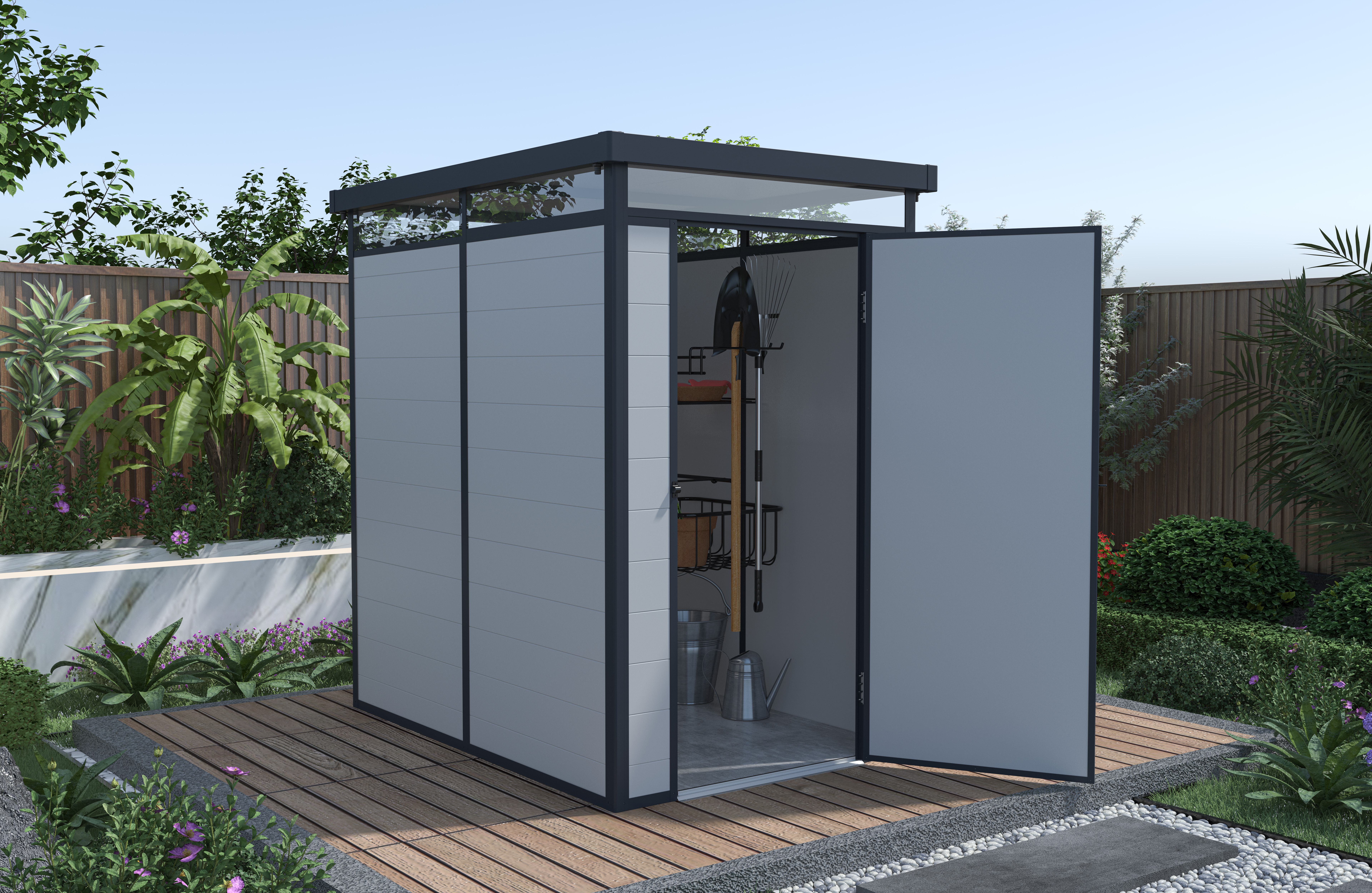 BillyOh York Pent White Plastic Shed - 4x6 Grey